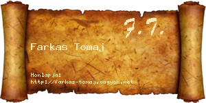 Farkas Tomaj névjegykártya